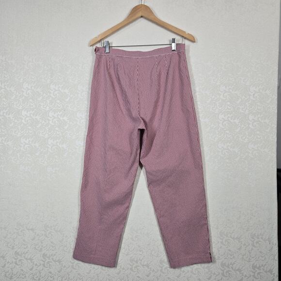 VTG Bill Blass Jeans Cropped Ankle Pants Red White Gingham Retro Cottagecore - Picture 8 of 16